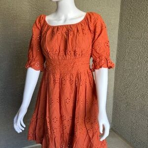 Pretty Garden Eyelet Cotton Mini Dress